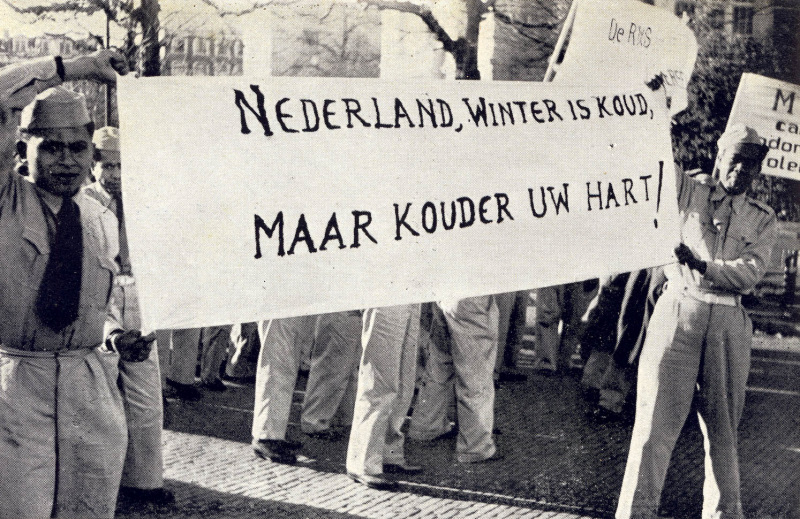 Demonstratie Molukse ex-KNIL-militairen jaren '50