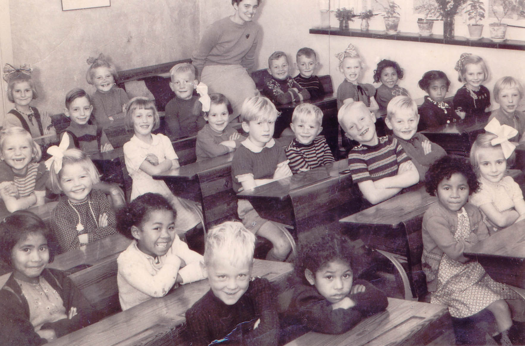 Schoolklas in Huizen jaren '50